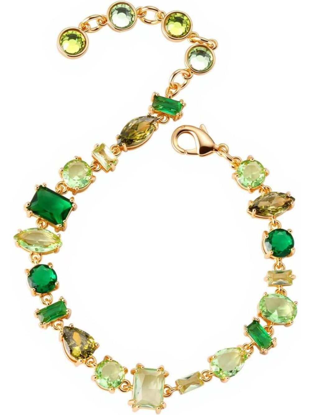 14K Gold Plated Birthstone Tennis Bracelet with Cubic Zirconia - Elegant Fine